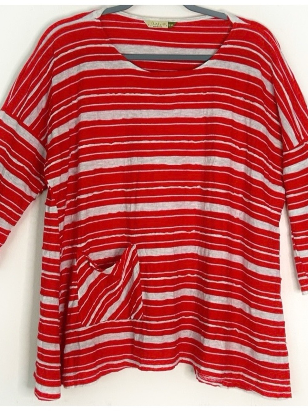 CHALET ET CECI Red & White Lagenlook Tunic SZ S/M